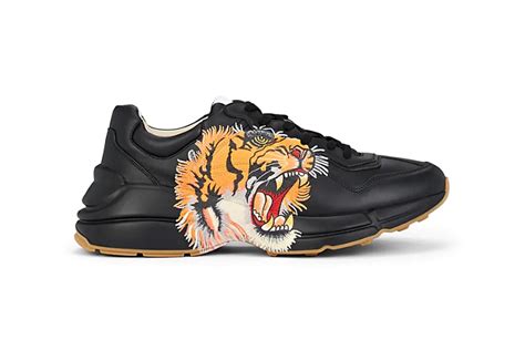 gucci ace tiger sneakers|Gucci rhyton tiger print.